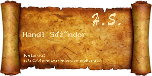 Handl Sándor névjegykártya